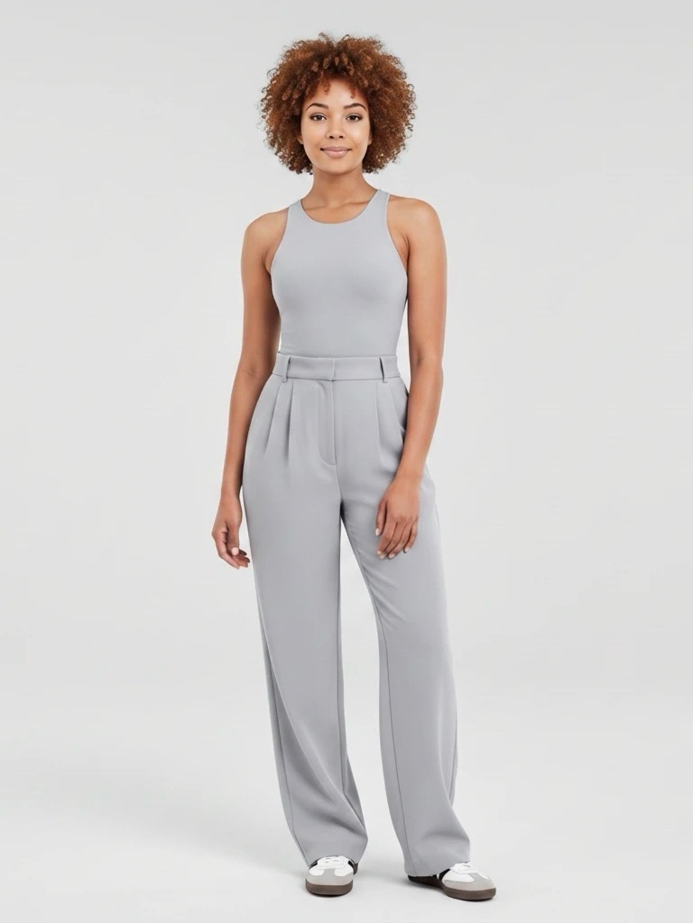 NWT Abercrombie & Fitch Ultra High Rise Wide Leg Trousers Light Gray size 27/4